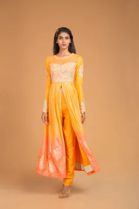 Pleated Kurta Set - Amber