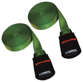 15 Foot Load Strap, GREEN Single  (with foam buckle sleeve)