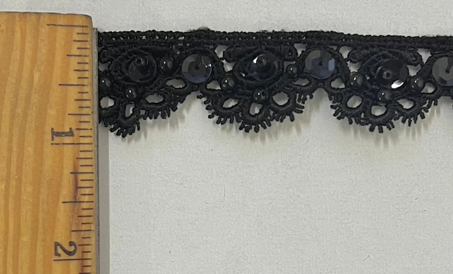 1" Beaded & Sequins Venice Venise Lace Trim - 5 Continuous Yards!