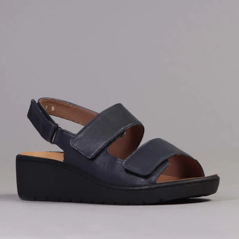 2-Strap Sandal with Removable Footbed in Navy - 12533