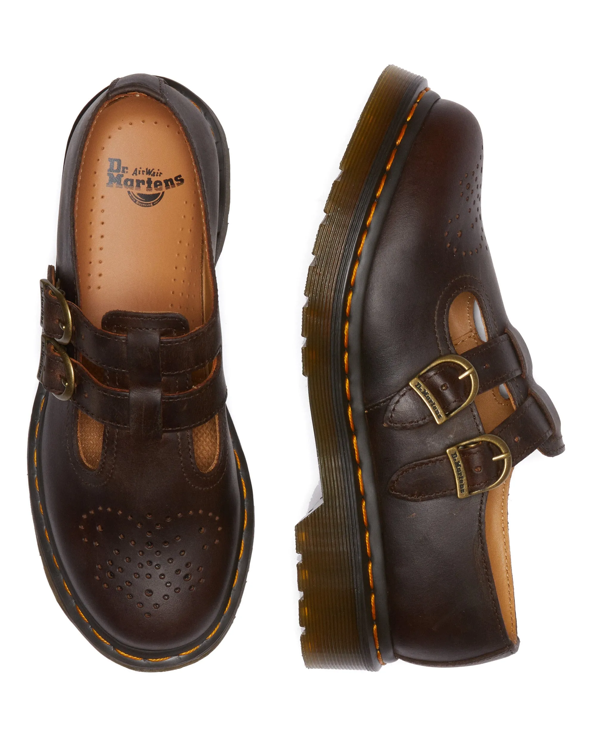 8065 Mary Jane Shoes - Dark Brown Crazy Horse Leather