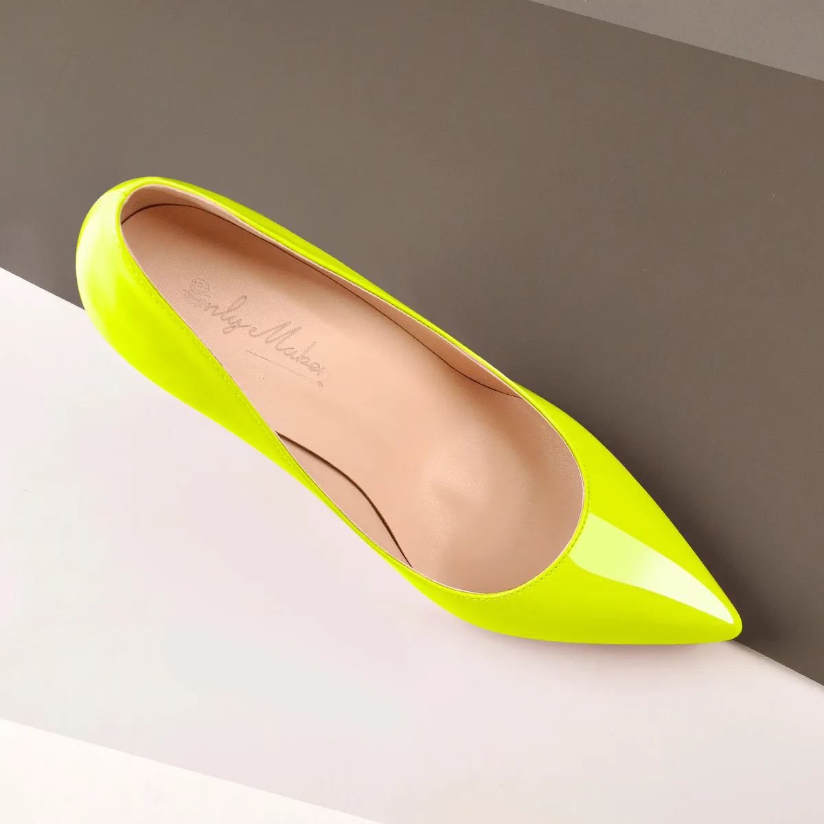 8cm 10cm 12cm Yellow Pointed Toe Pumps Classic Stilettos