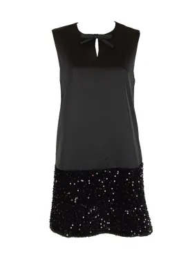 9240020 Sequined Sleeveless Mini Dress *Black