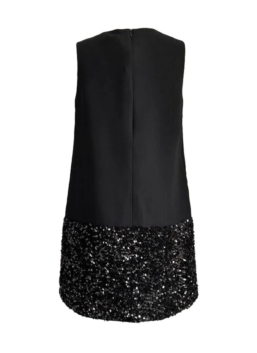 9240020 Sequined Sleeveless Mini Dress *Black