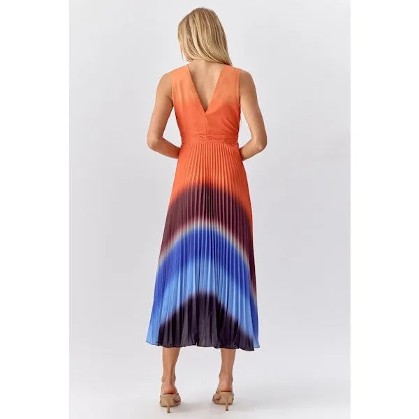 Adelyn Rae Shannie Ombré Pleated Dress