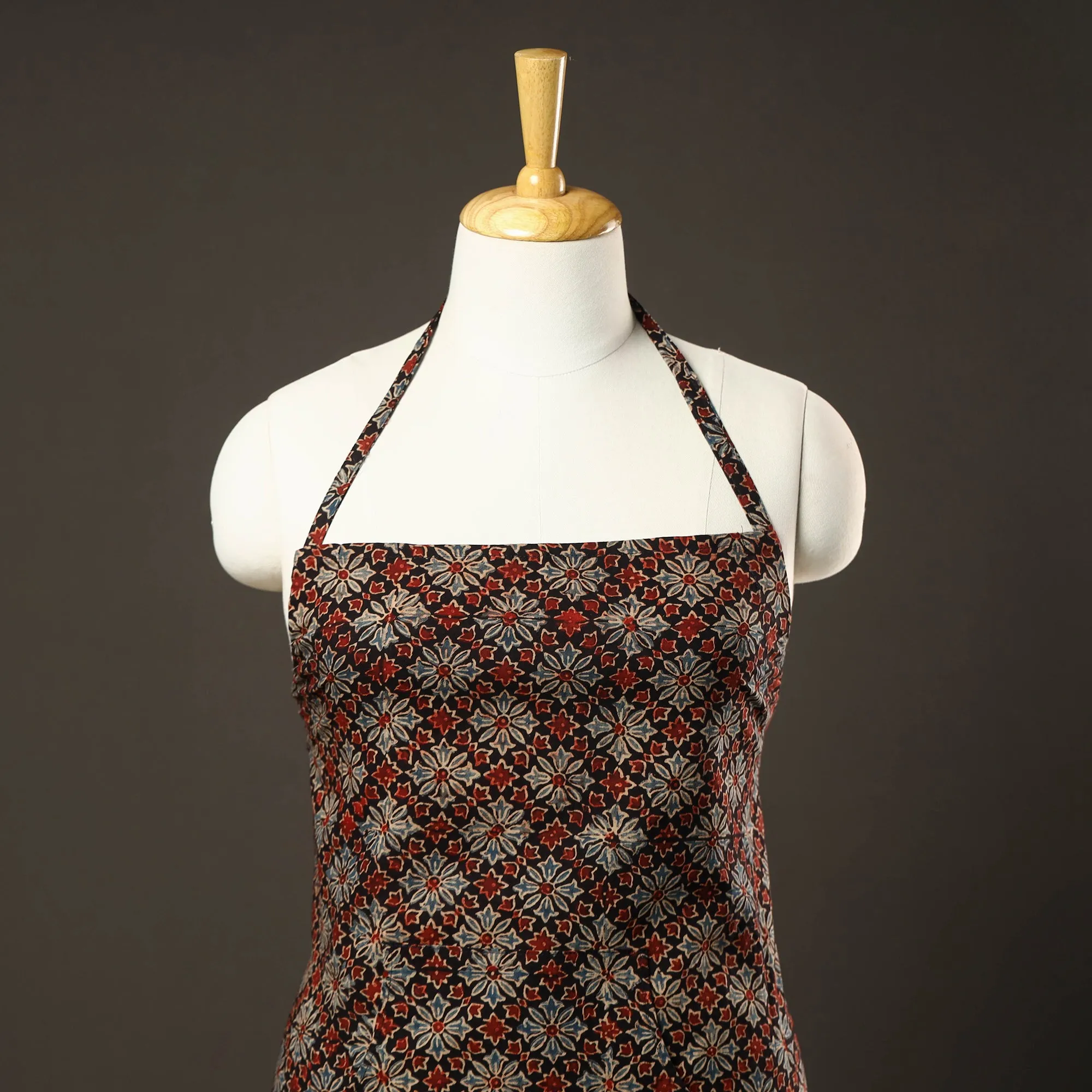 Ajrakh Block Printed Cotton Apron with Pocket 37