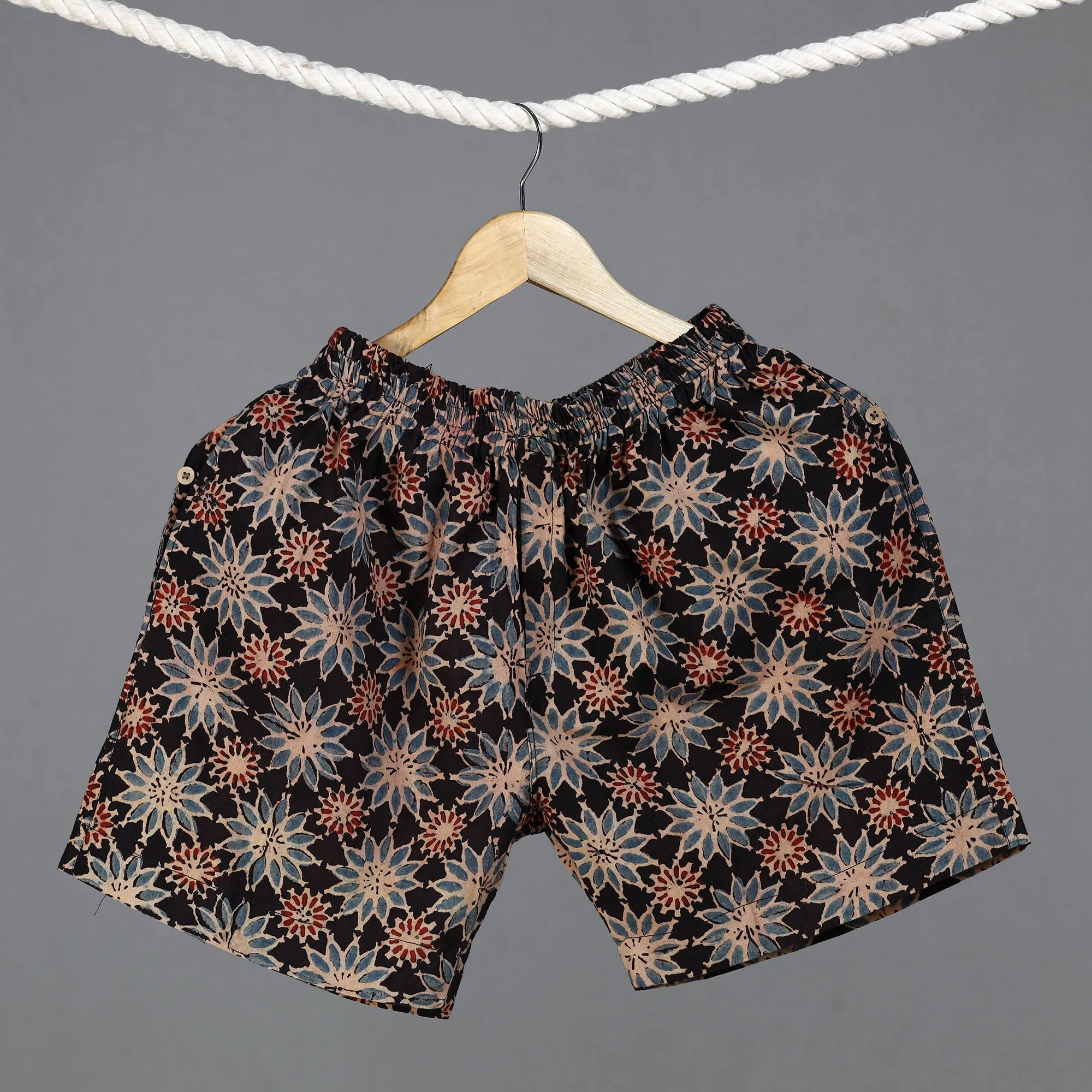 Ajrakh Block Printed Cotton Unisex Boxer/Shorts