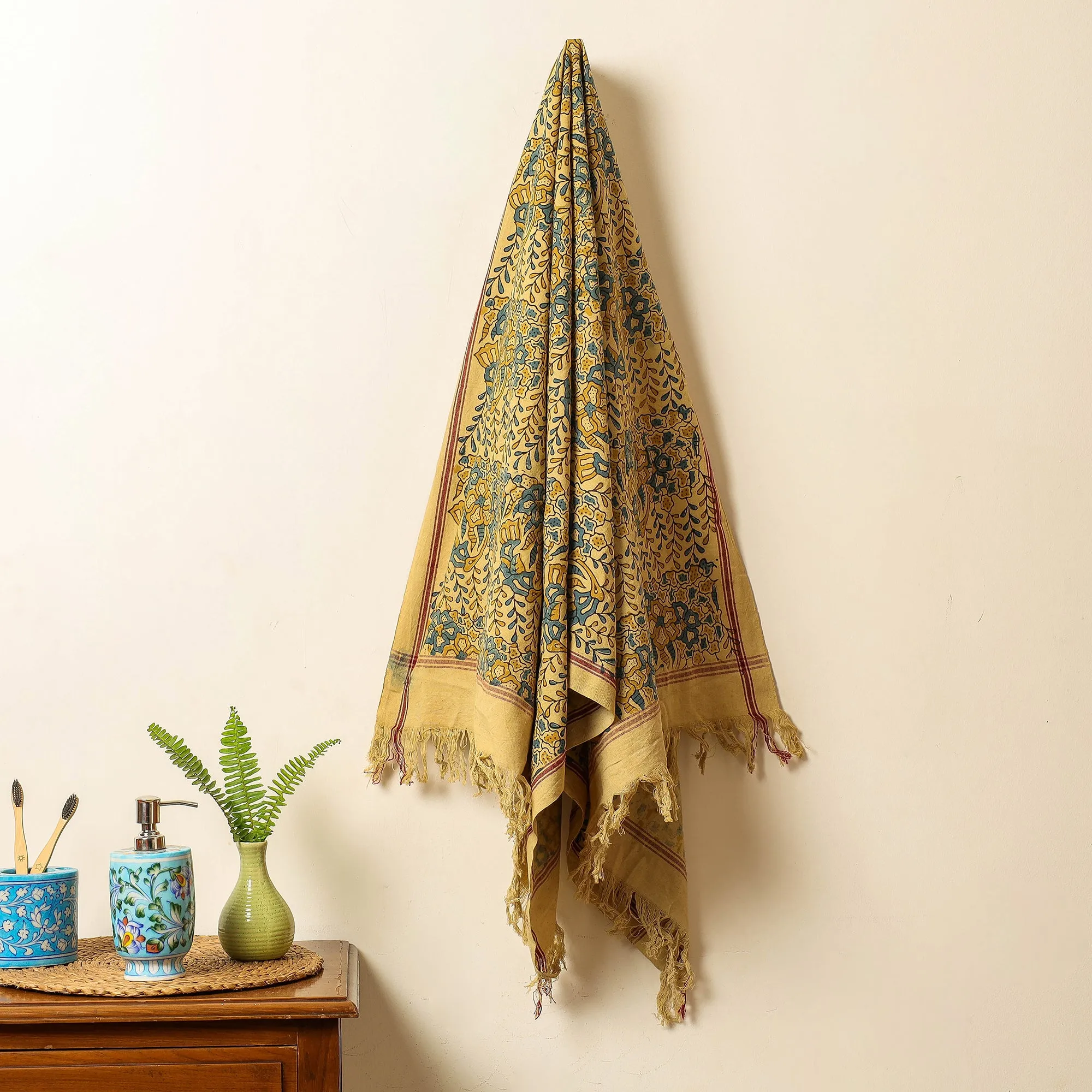 Ajrakh Block Printed Handloom Cotton Towel