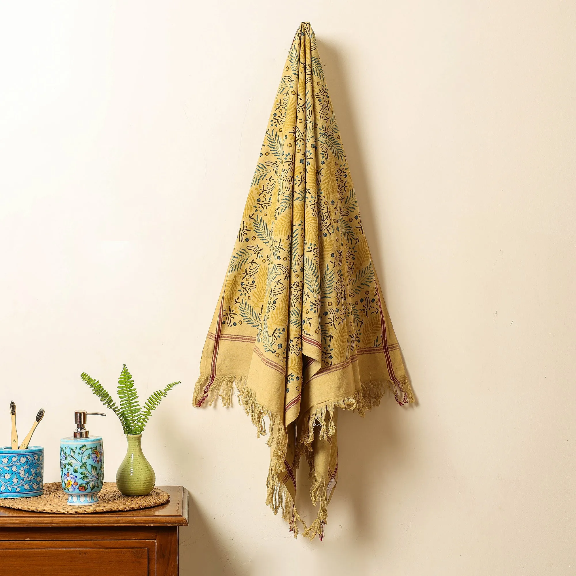 Ajrakh Block Printed Handloom Cotton Towel