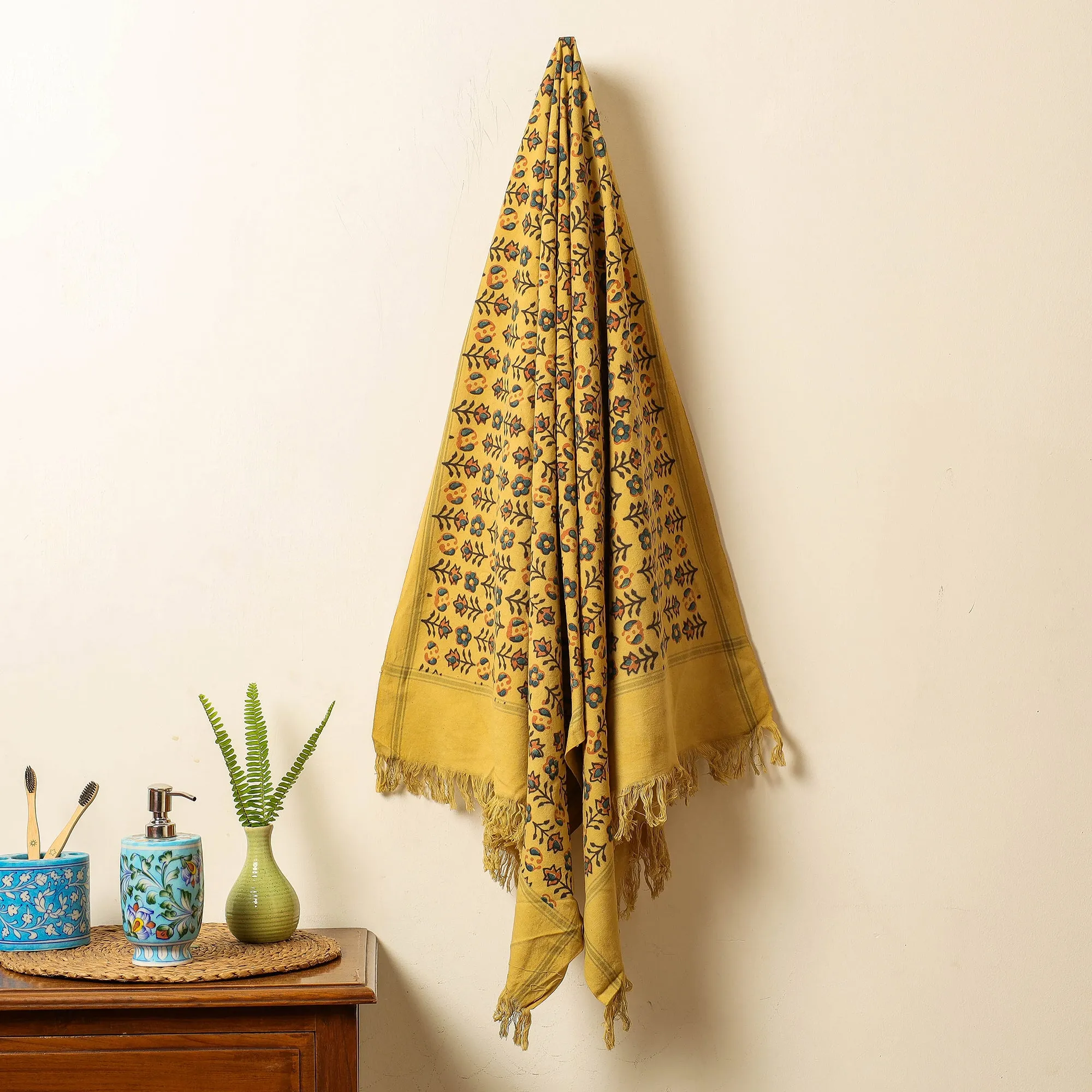 Ajrakh Block Printed Handloom Cotton Towel