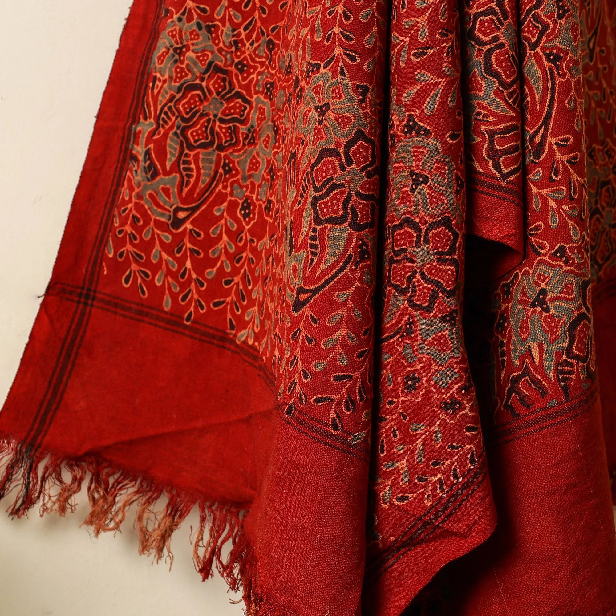 Ajrakh Block Printed  Handloom Cotton Towel