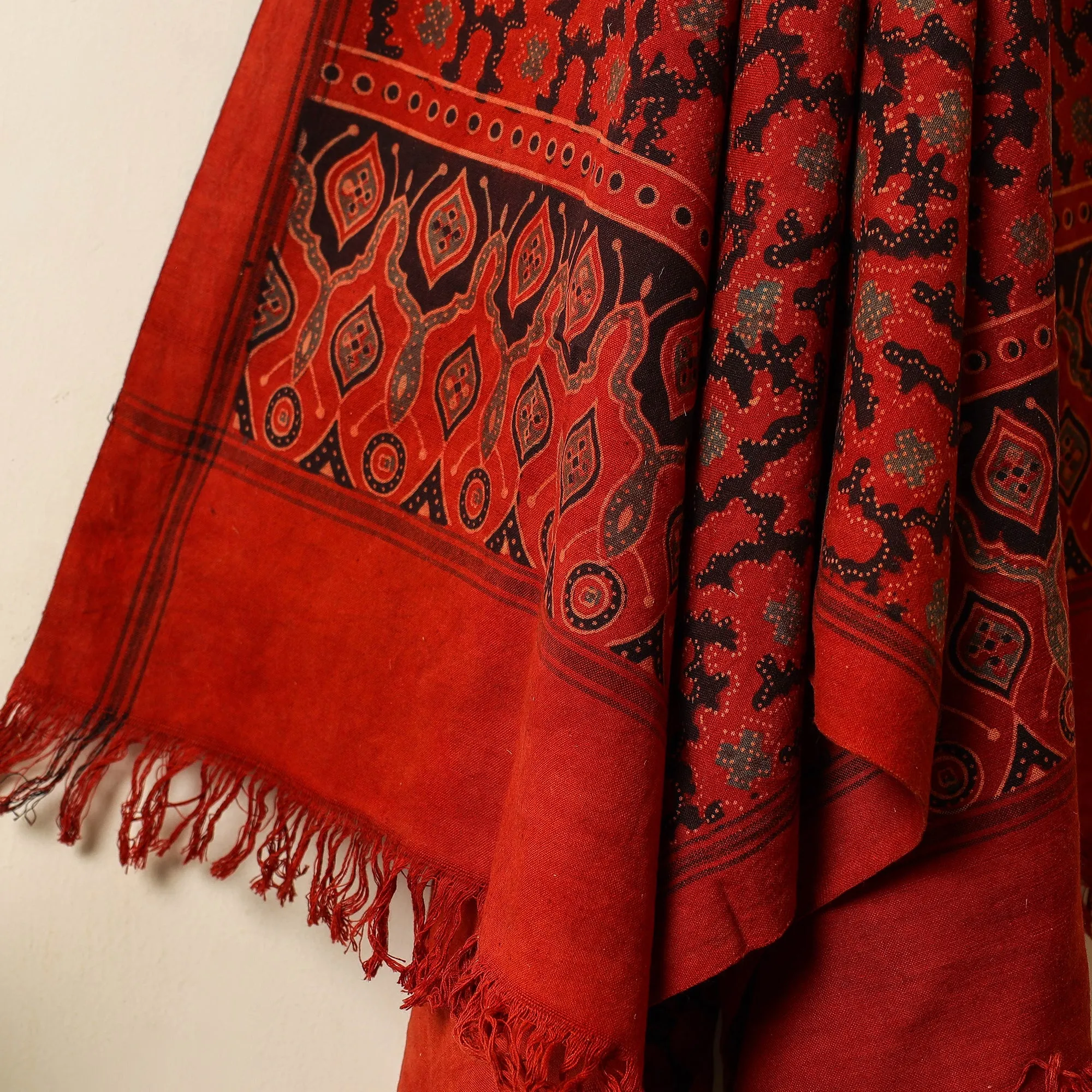 Ajrakh Block Printed Handloom Cotton Towel