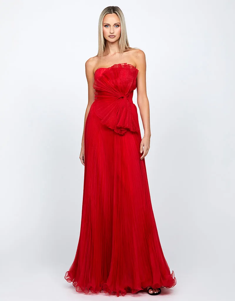 AMAIA PLEATED STRAPLESS BALL GOWN B69D33L