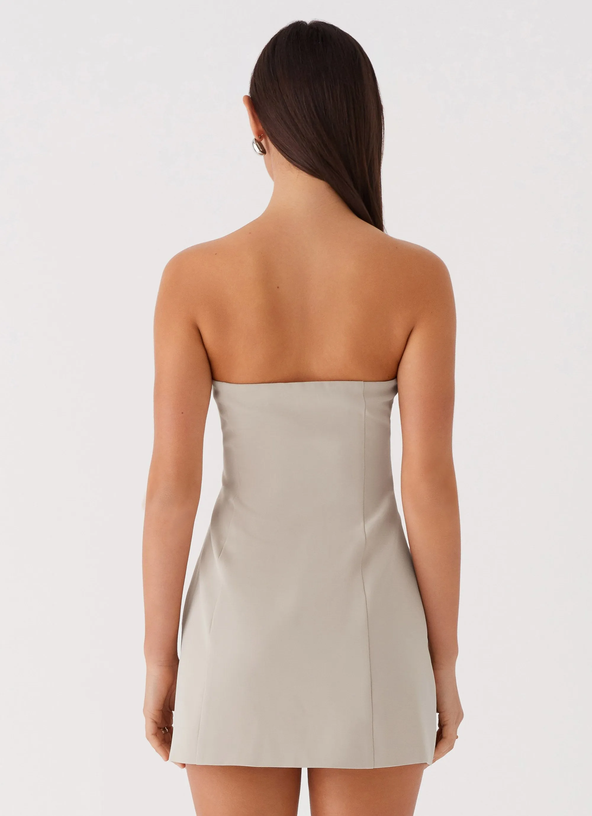 Ayanna Strapless Mini Dress - Beige