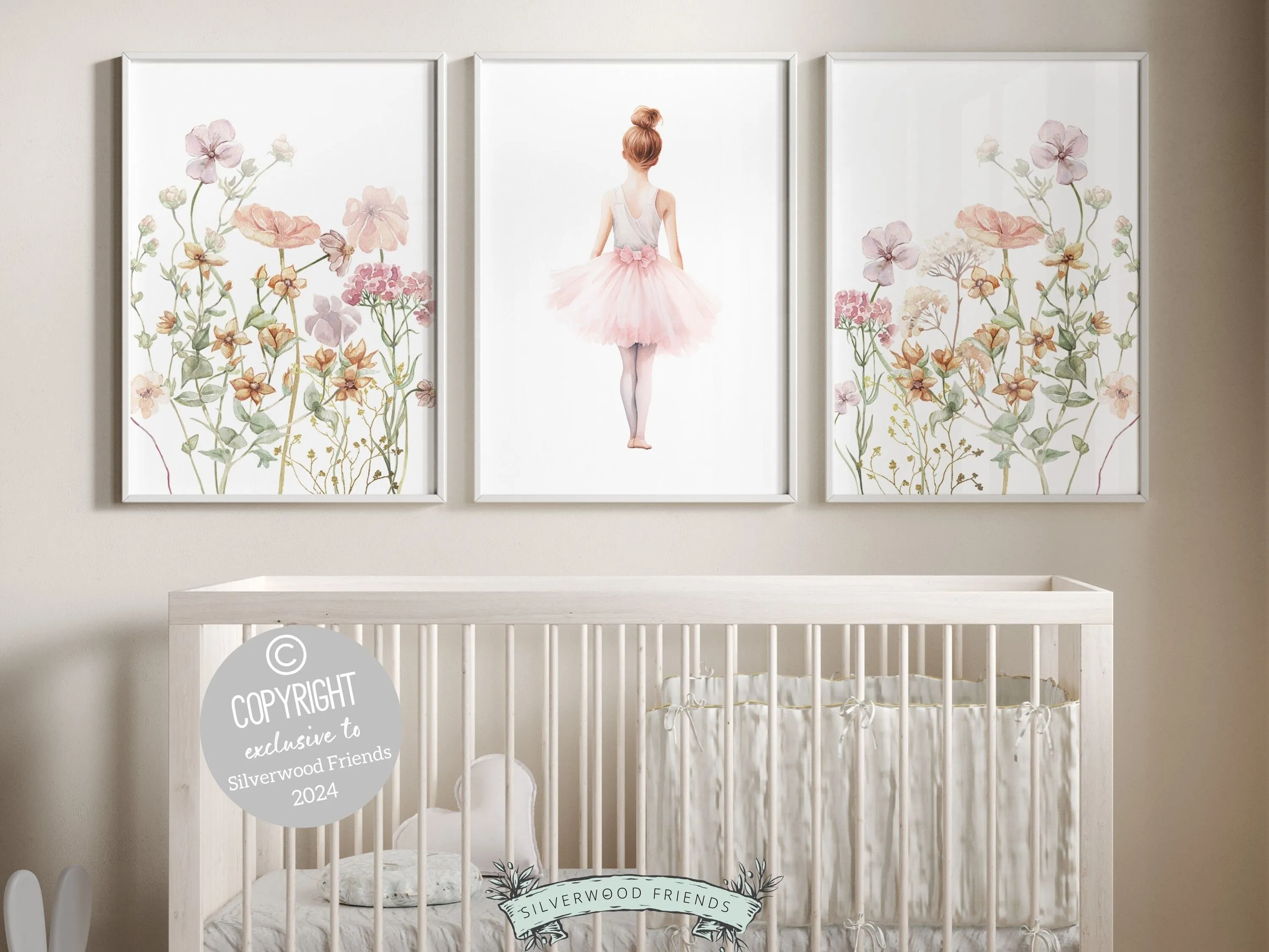 Ballet Wildflower Nursery Prints - Set 2