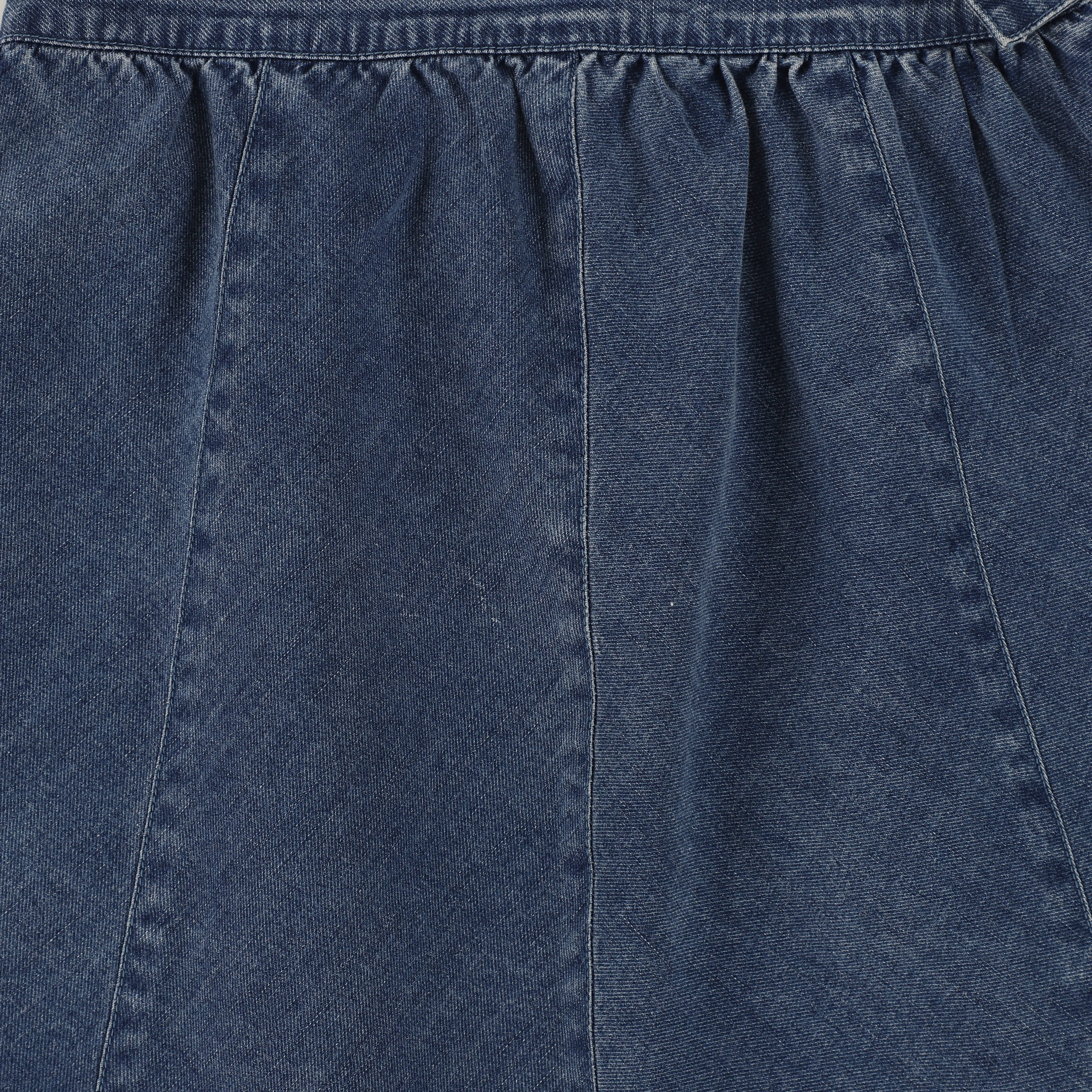 BAMBOO DARK DENIM PANEL SKIRT [FINAL SALE]