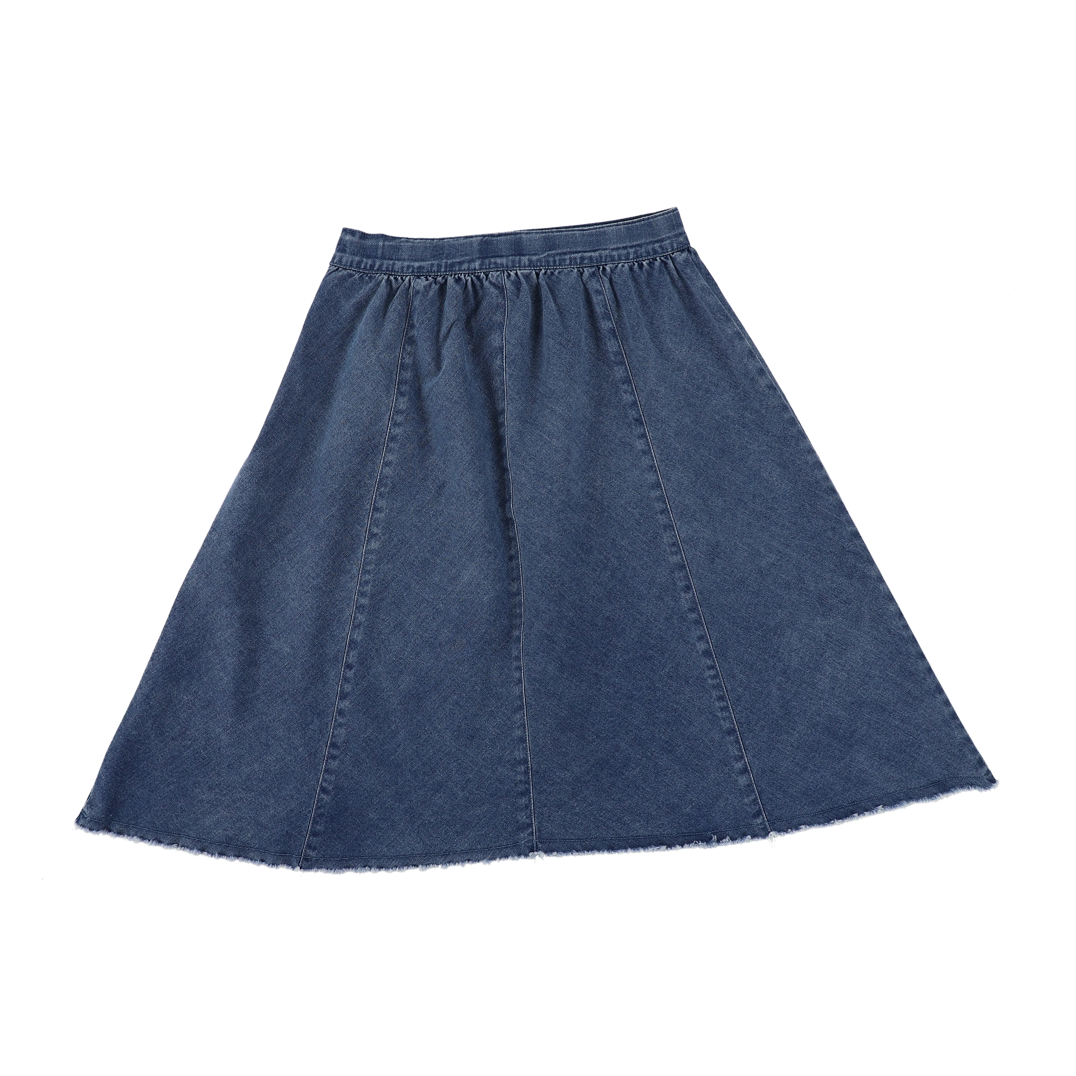 BAMBOO DARK DENIM PANEL SKIRT [FINAL SALE]