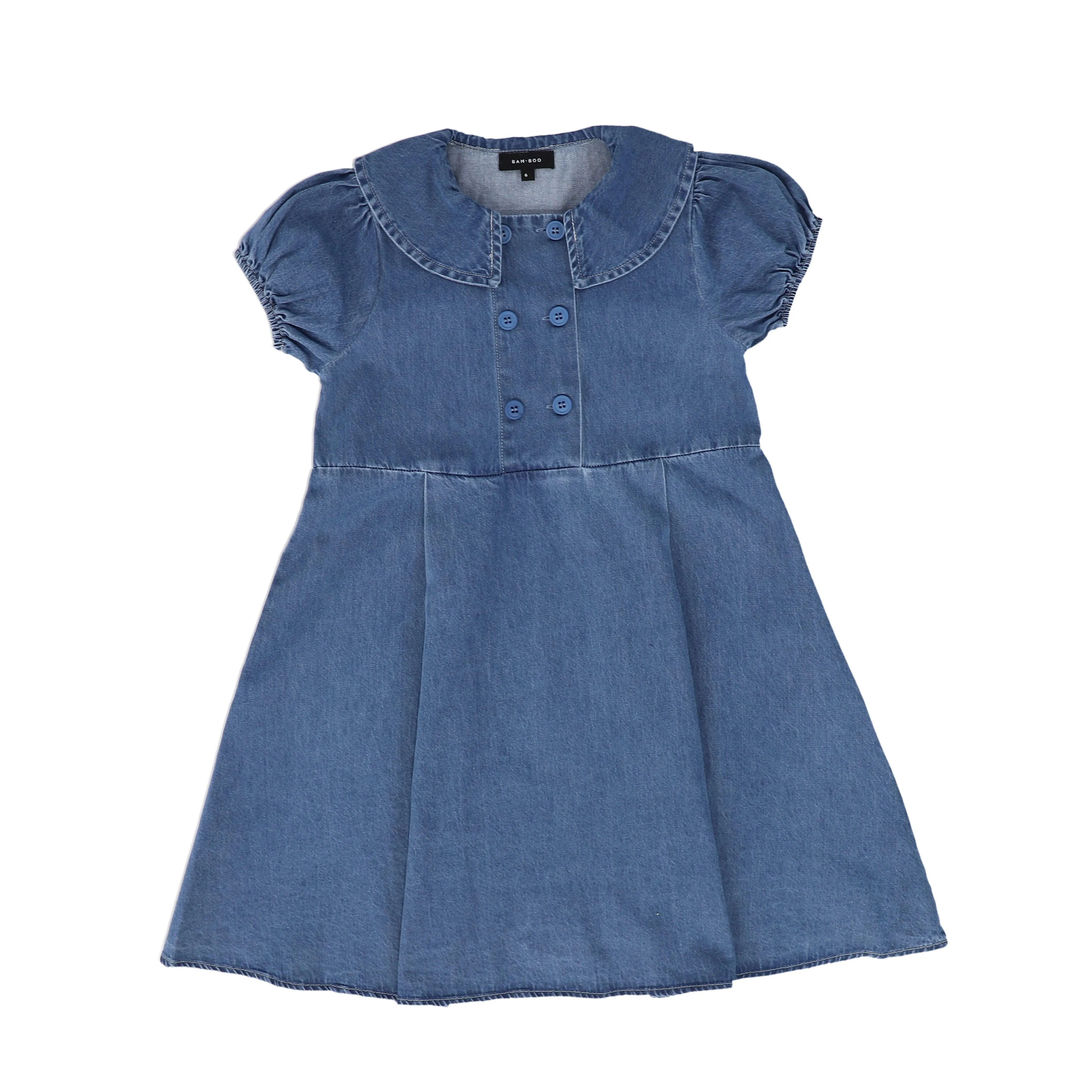 BAMBOO DENIM SQUARE COLLAR DRESS [FINAL SALE]