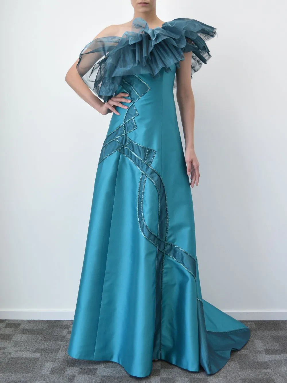 Beaded Silk Gown