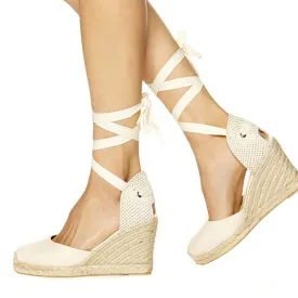 BerriesJam - 2024 Summer Rome Solid Color Hemp Rope Lace Up Wedges