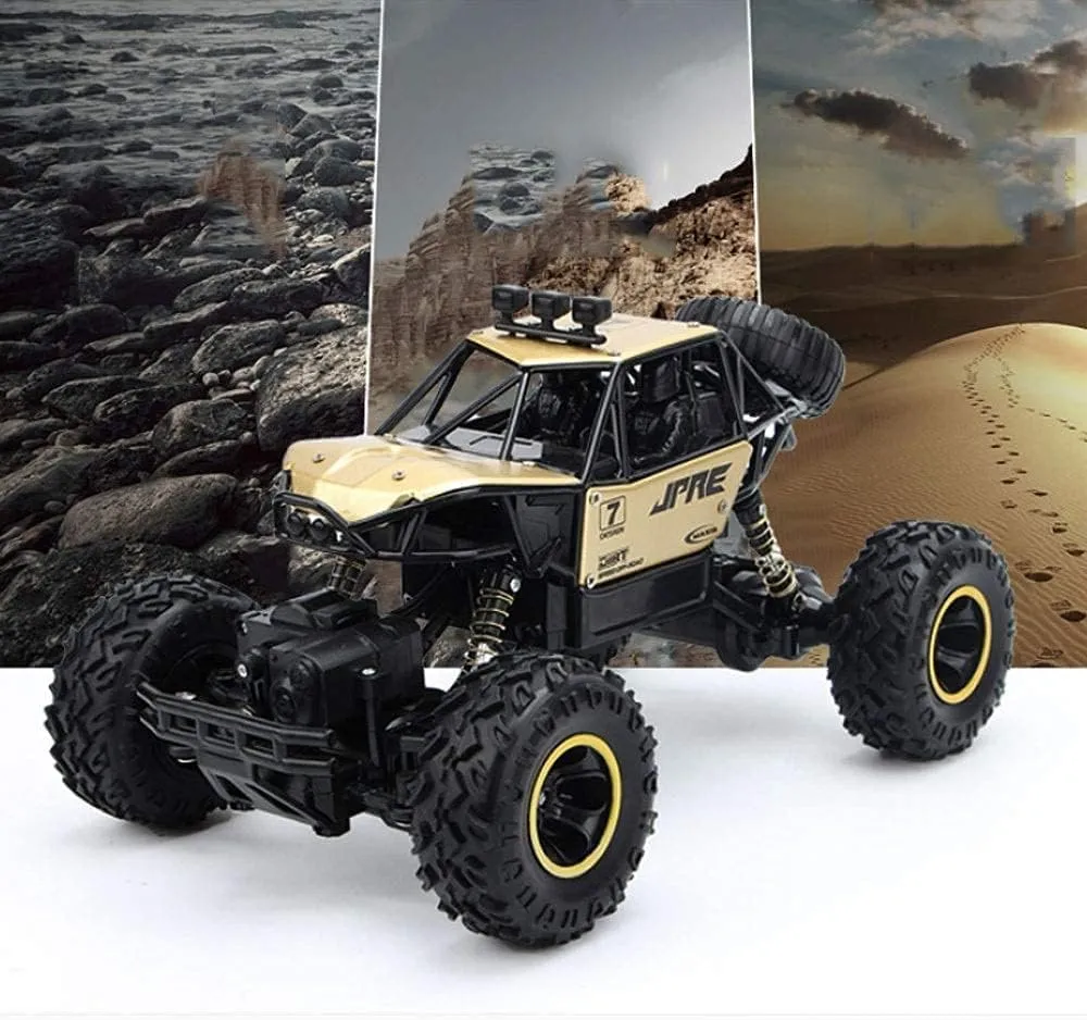 Big Size 1:16 Scale Rock Crawler Remote Control Plastic Racing Car, 4 Wheel Drive Metal Alloy Body Remote Control Rock Climber High Speed Monster Car (Assorted Colour)