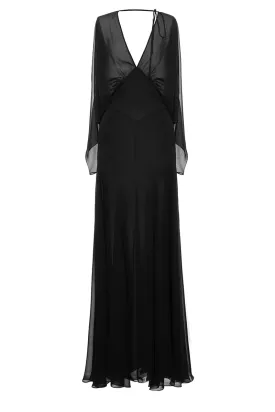 BLACK FLOATY MAXI DRESS