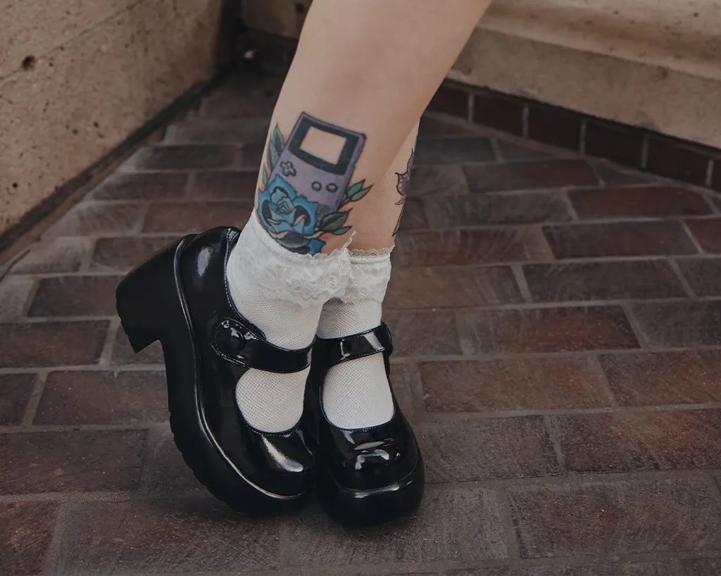 Black Liquid Bubble Mary Jane Platform