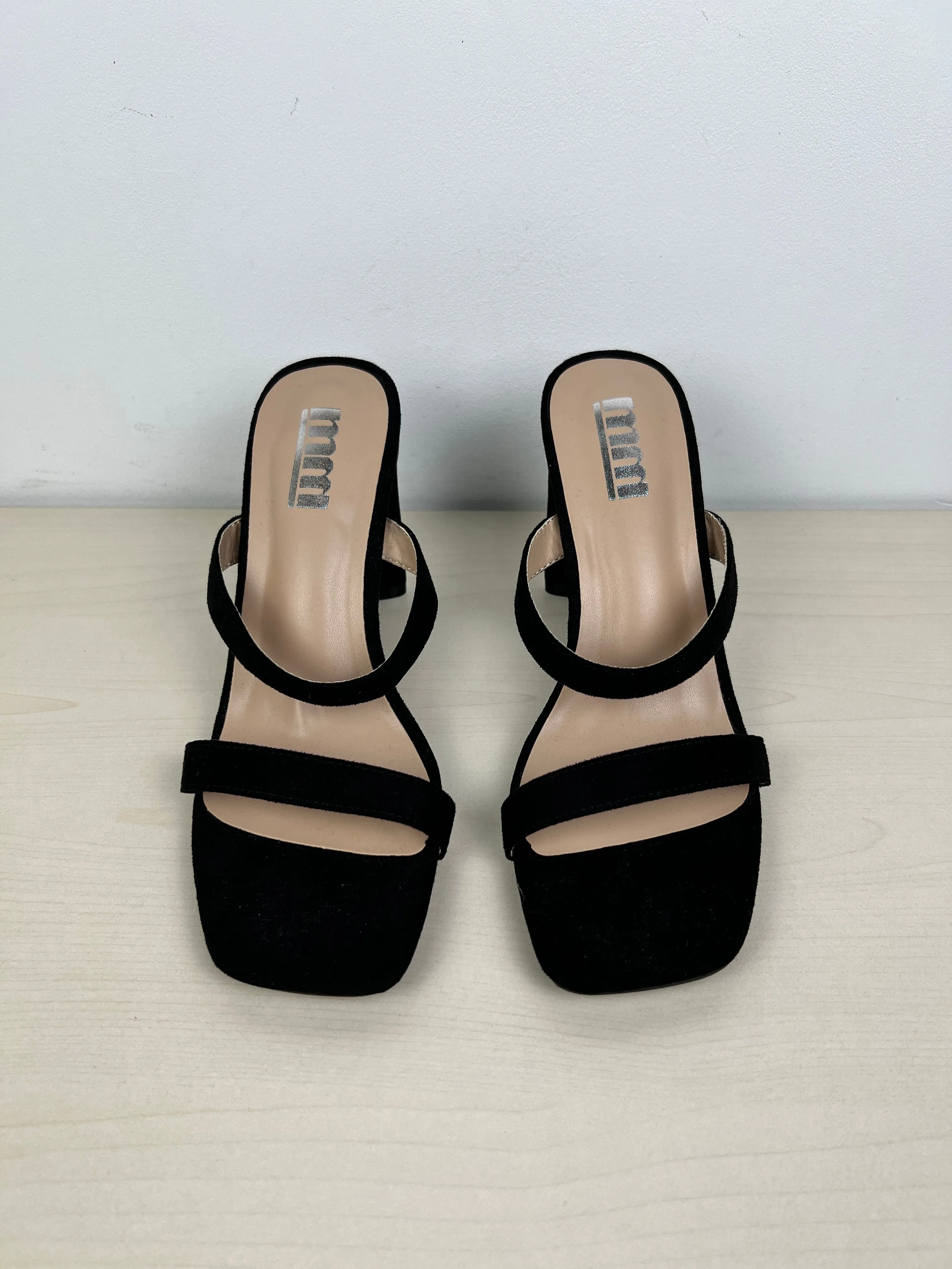 Black Sandals Heels Block MM, Size 7