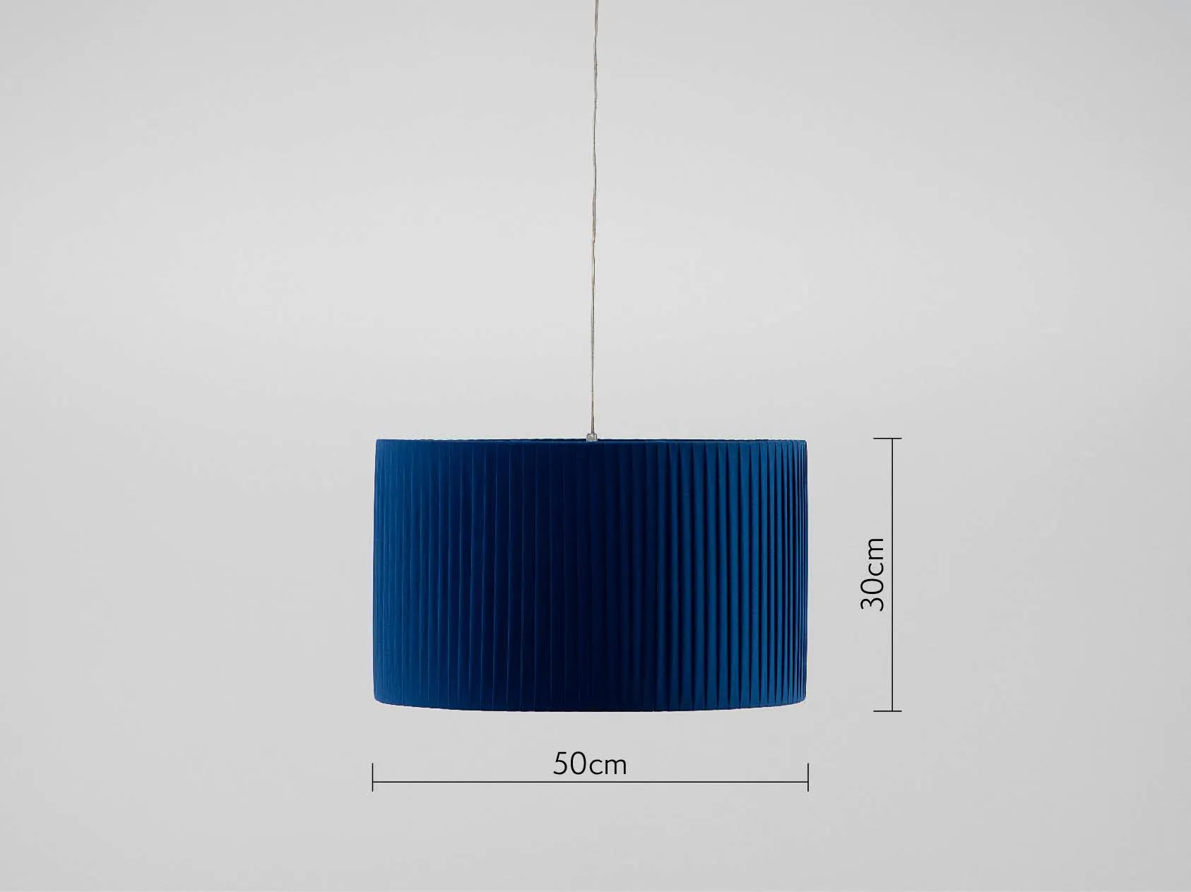 Blue large pleated shade