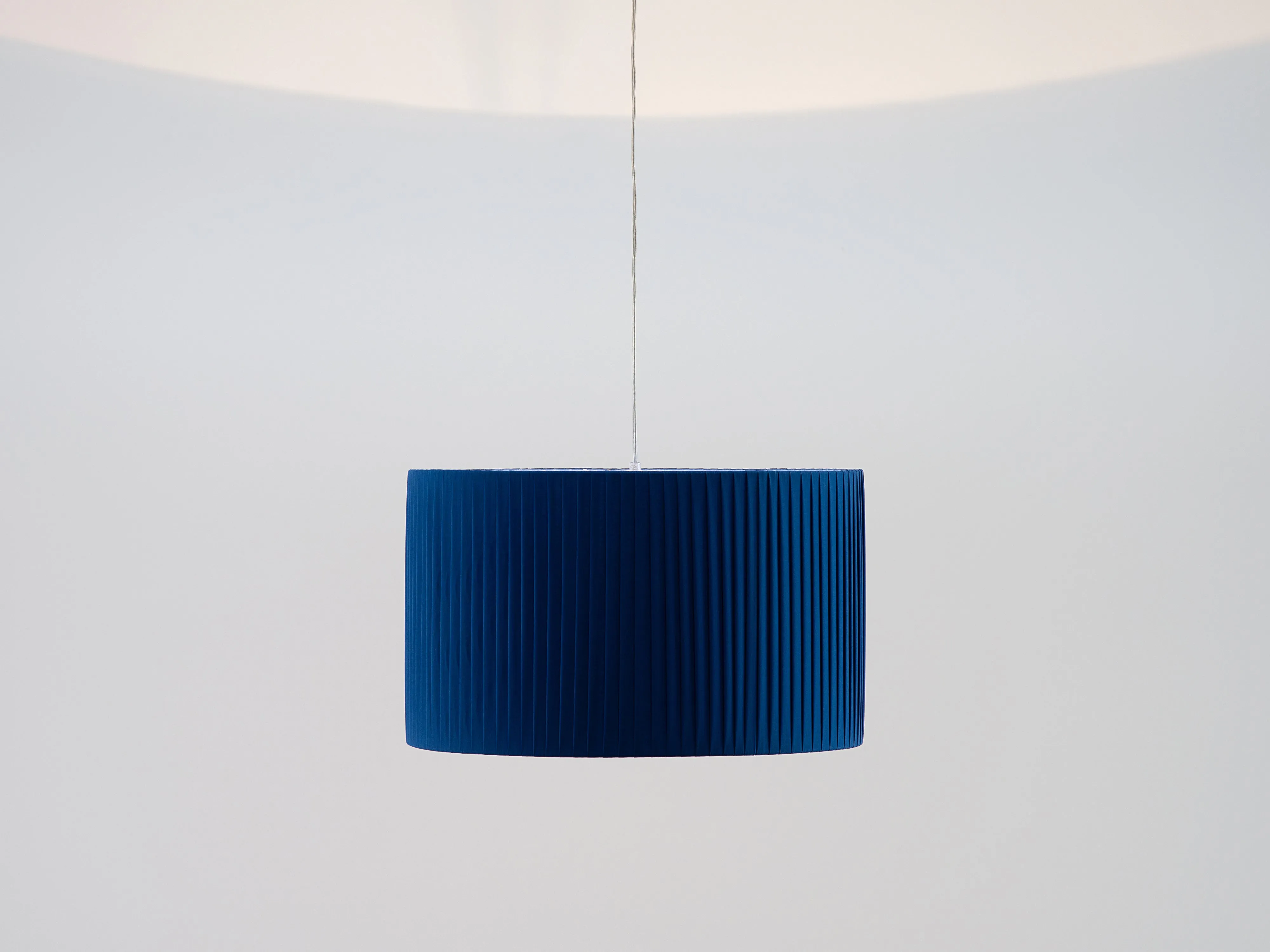 Blue large pleated shade