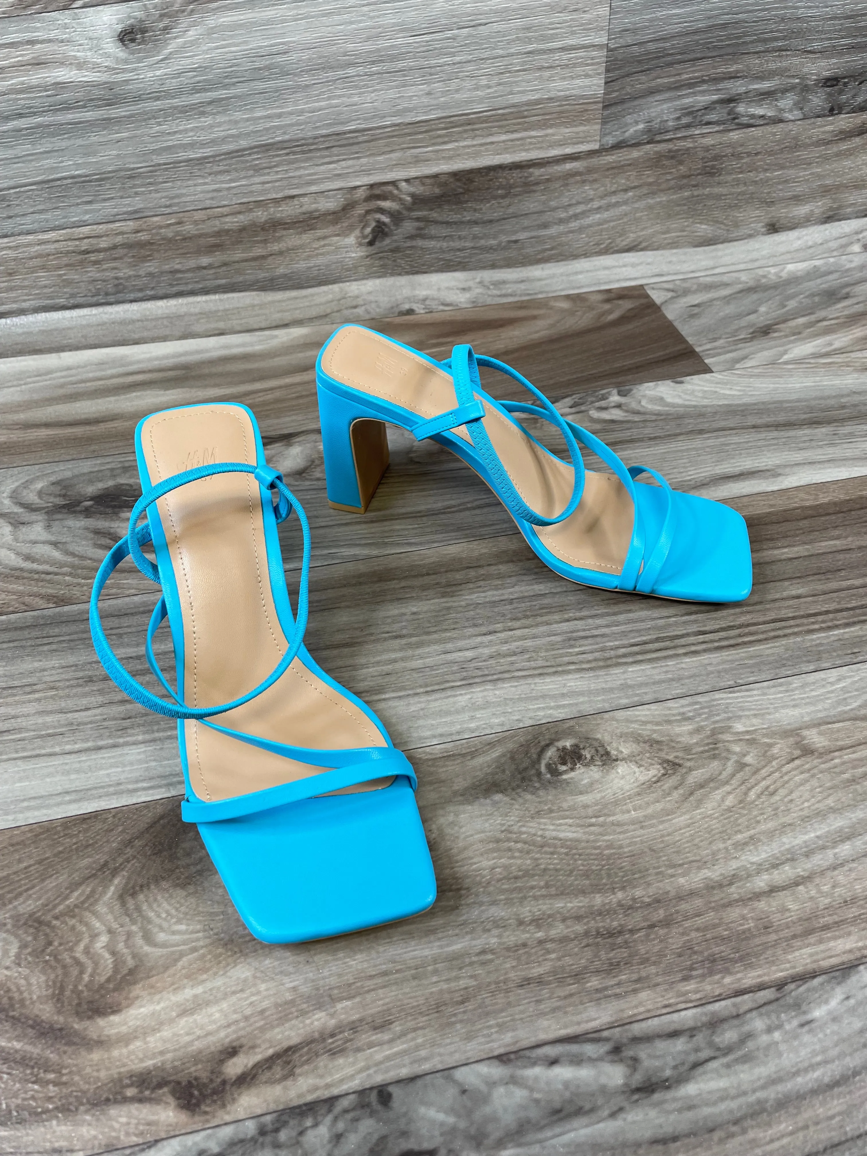 Blue Sandals Heels Block H&m, Size 8.5