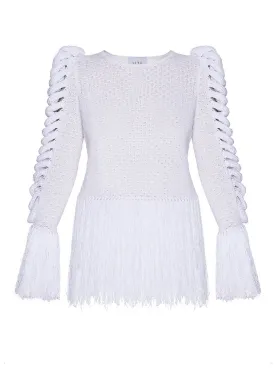 BOAT NECK FRINGE TOP