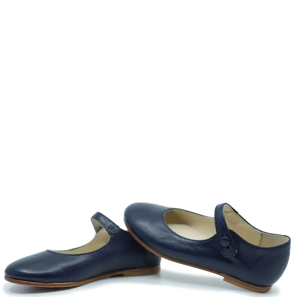 Bonpoint Navy Leather Ella Mary Jane