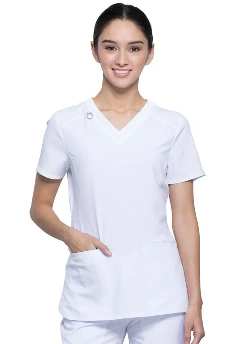 Cherokee Infinity Women's Rib-Knit V-Neck Scrub Top CK865A