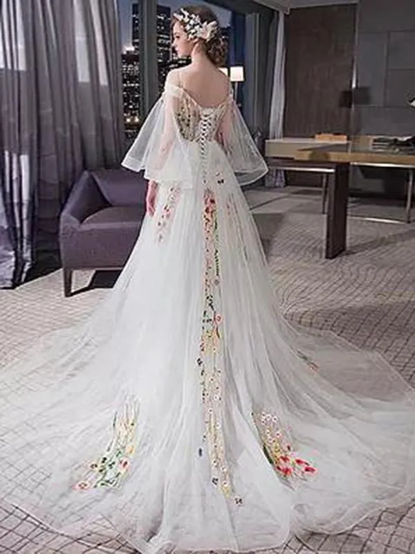 Chic Ivory Prom Dress Beautiful  Cheap Long Prom Dress #ER136