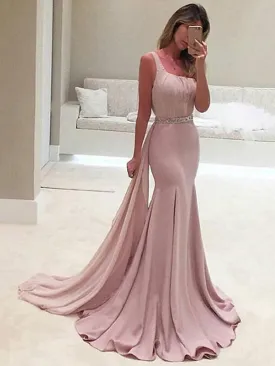 Chic Mermaid Prom Dress Cheap Pink Prom Dress #ER027