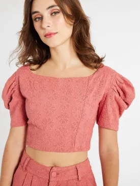 Coco Top in Rosewood Eyelet