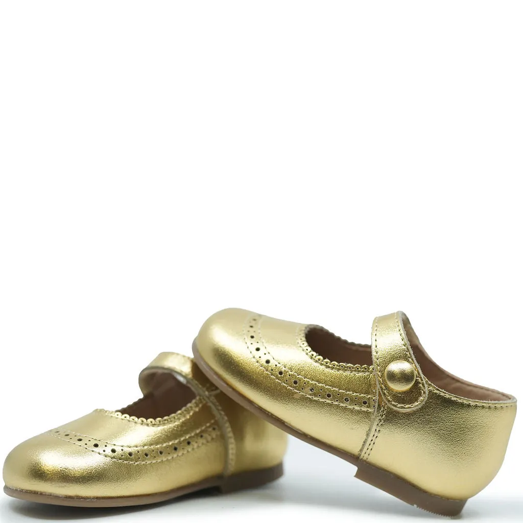 Confetti Metallic Gold Baby Mary Jane