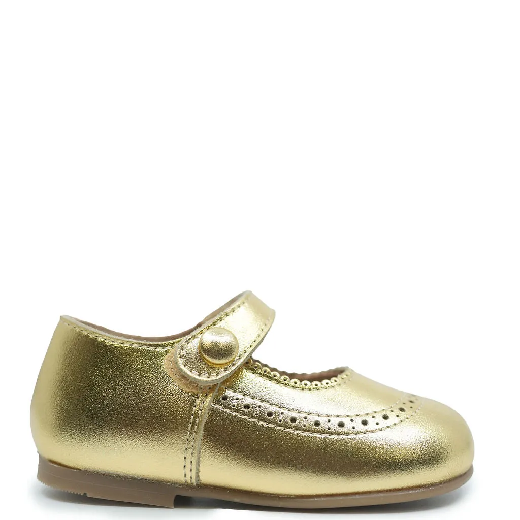 Confetti Metallic Gold Baby Mary Jane