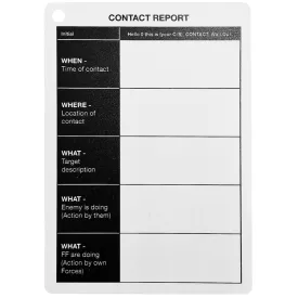 Contact Report Plastic Battle Slate Card A6