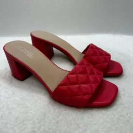 Coral Sandals Heels Block Cme, Size 8.5