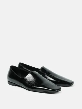 Crinkled leather loafers