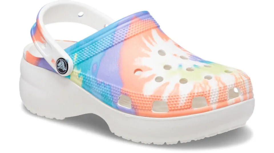 Crocs Classic Platform Tie Dye Graphic Clog Oxygen Multi