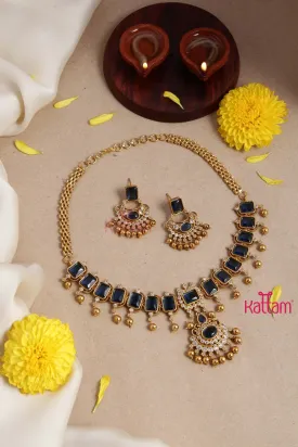 Dhanika Navy Block Necklace