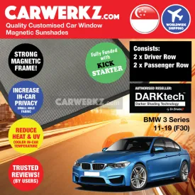 Dr Shadez DARKtech BMW 3 series 2011-2019 6th Generation (F30) Germany Sedan Customised Window Magnetic Sunshades