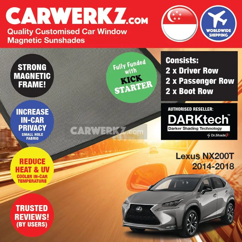 Dr Shadez DARKtech Lexus NX Series 2014-2021 1st Generation (AZ10) Japan SUV Customised Window Magnetic Sunshades