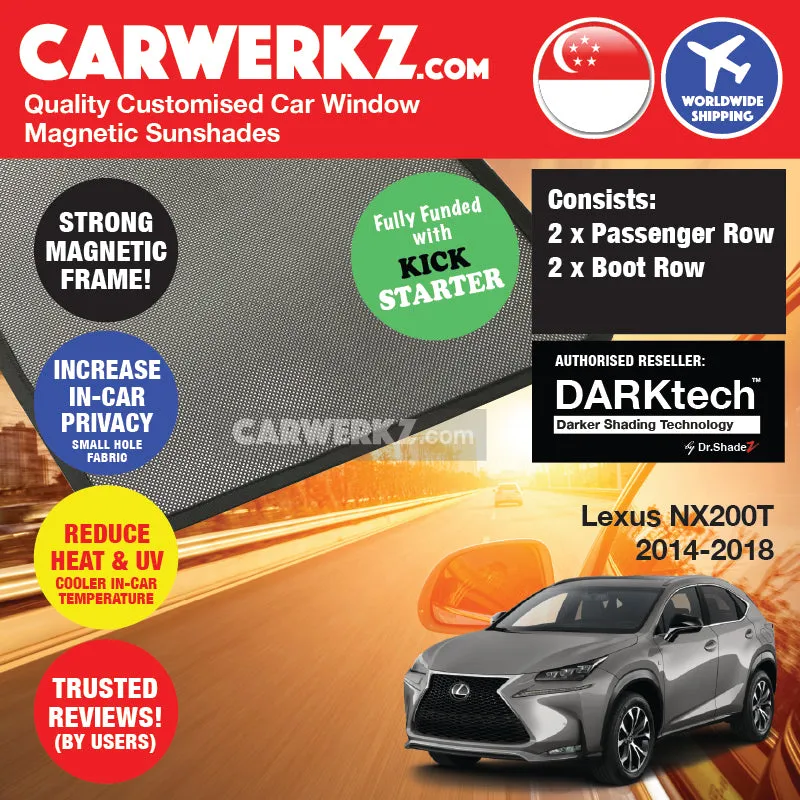 Dr Shadez DARKtech Lexus NX Series 2014-2021 1st Generation (AZ10) Japan SUV Customised Window Magnetic Sunshades