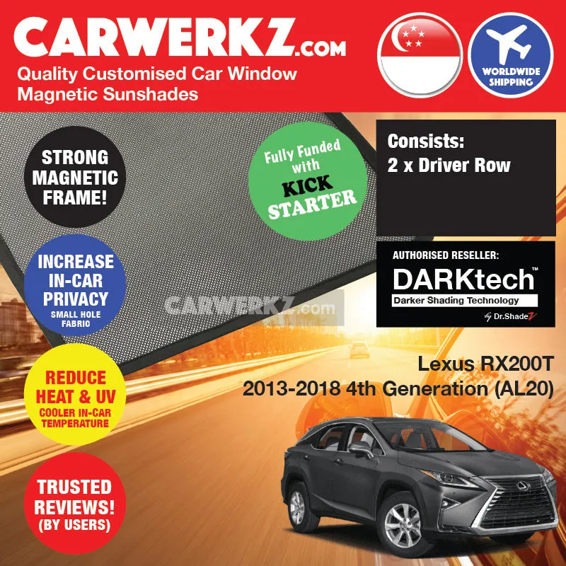 Dr Shadez DARKtech Lexus RX Series 2015-2022 4th Generation (AL20) Japan SUV Customised Window Magnetic Sunshades