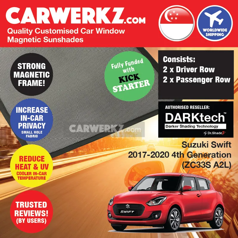 Dr Shadez DARKtech Suzuki Swift 2017-Current 3rd Generation (ZC33/A2L) Japan Hatchback Customised Window Magnetic Sunshades