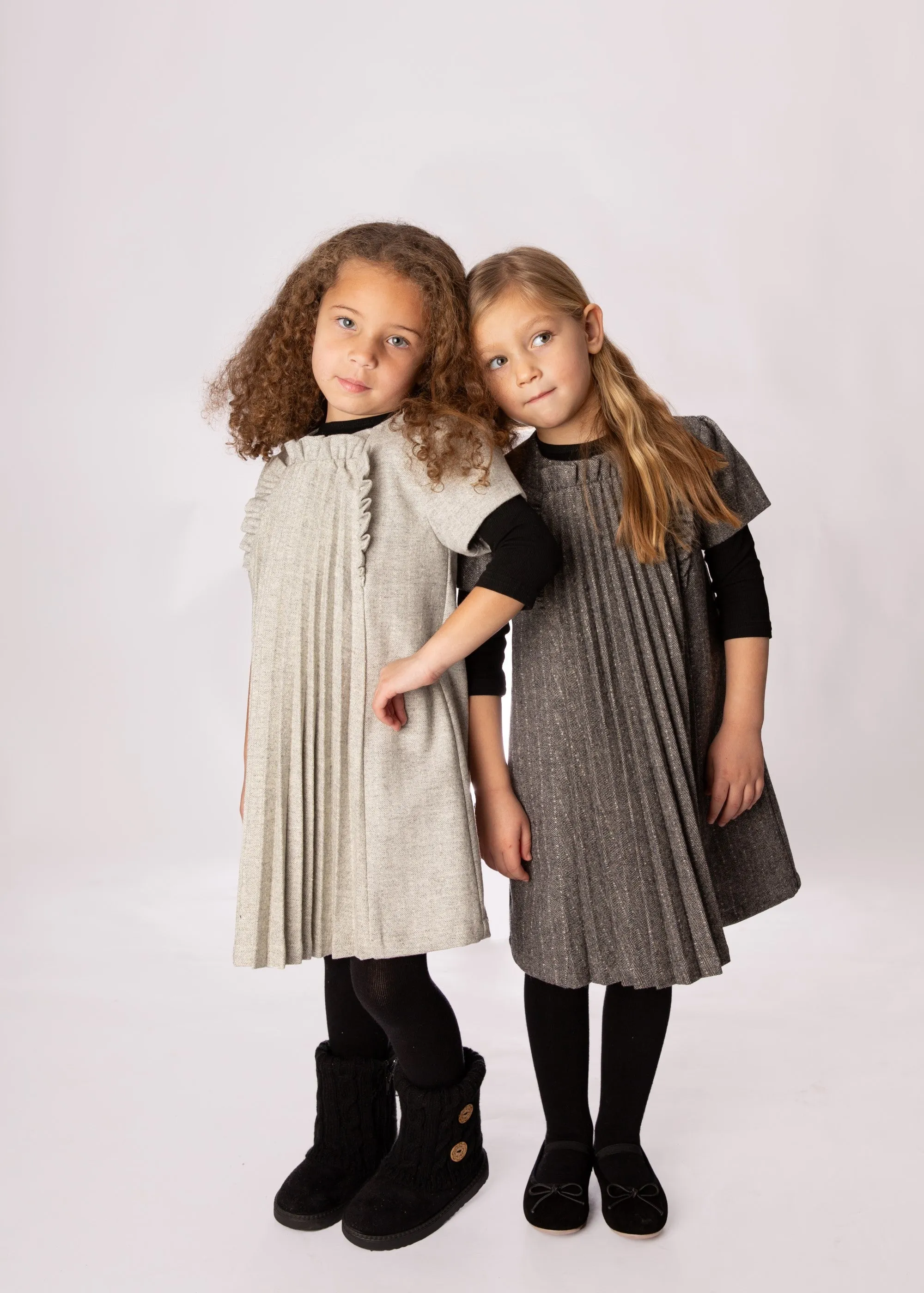 dress wool front pleated - light grey